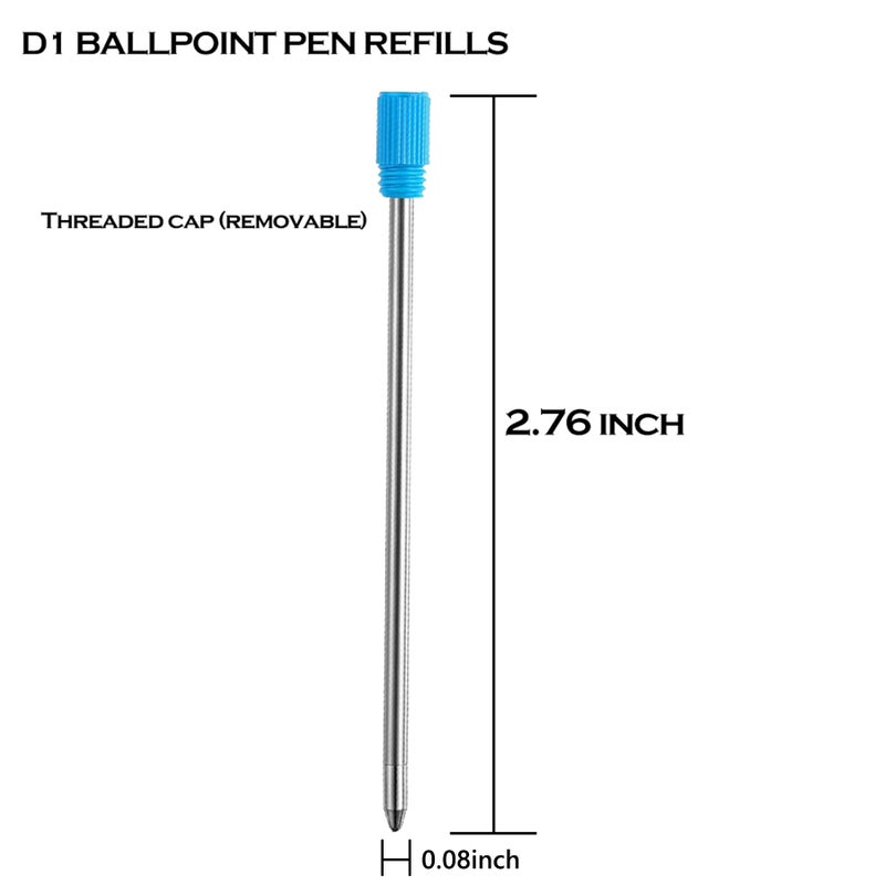 DUNBONG Ballpoint Metal D1 Refill for Multifunction Pen, Blue pack of 5 pieces (Blue) - Image 3